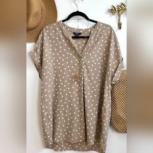Rachel Roy Tan Polka Dot Top
